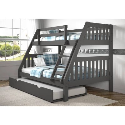 Twin Over Twin Wood Bunk Bed With 4 Drawers Trundle And Staircase - Amazing Colorful Design - 4K