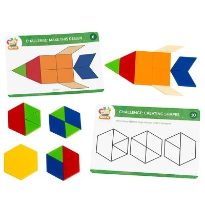 Thames Kosmos Kids First Math Pattern Blocks Math Kit With Activity - Geometric Textures - Modern Ultra HD Collection
