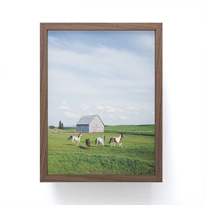 Trends International Horses Framed Wall Poster Prints Mahogany Framed