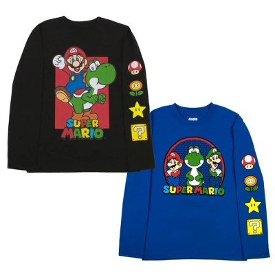Nintendo super mario bros mario & luigi little boys 2-pack long sleeve