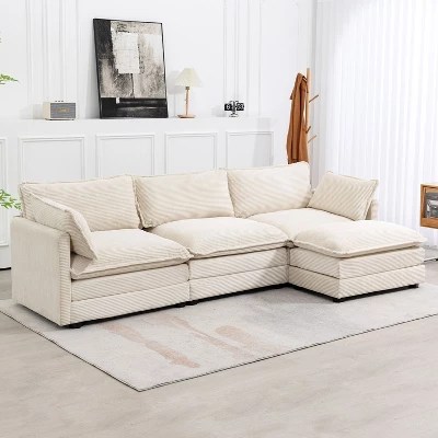87 4 L Shape Sectional Sleeper Sofa Bed 2 In 1 Pull Out Sofa Couch
