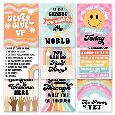 Hadley Designs 9 Retro Mental Health Posters For Classroom Elementary - 8K Gradient Photos for Desktop