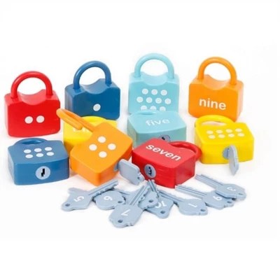 Learning Locks With Keys Educational Numeric Locks For Number - Dark Design Collection - Ultra HD Quality