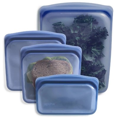 15% off 15% off – stasher Lunch Starter Reusable Food Storage Bags – Deep Ocean – 4pk
