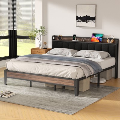 Lusimo King Bed Frame Basic Metal Platform Bed With Upholstered - Best Nature Arts in Mobile