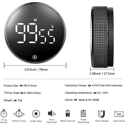 Link Led Modern Knob Rotation Kitchen Timer Large Display Timer - 8K Light Backgrounds for Desktop