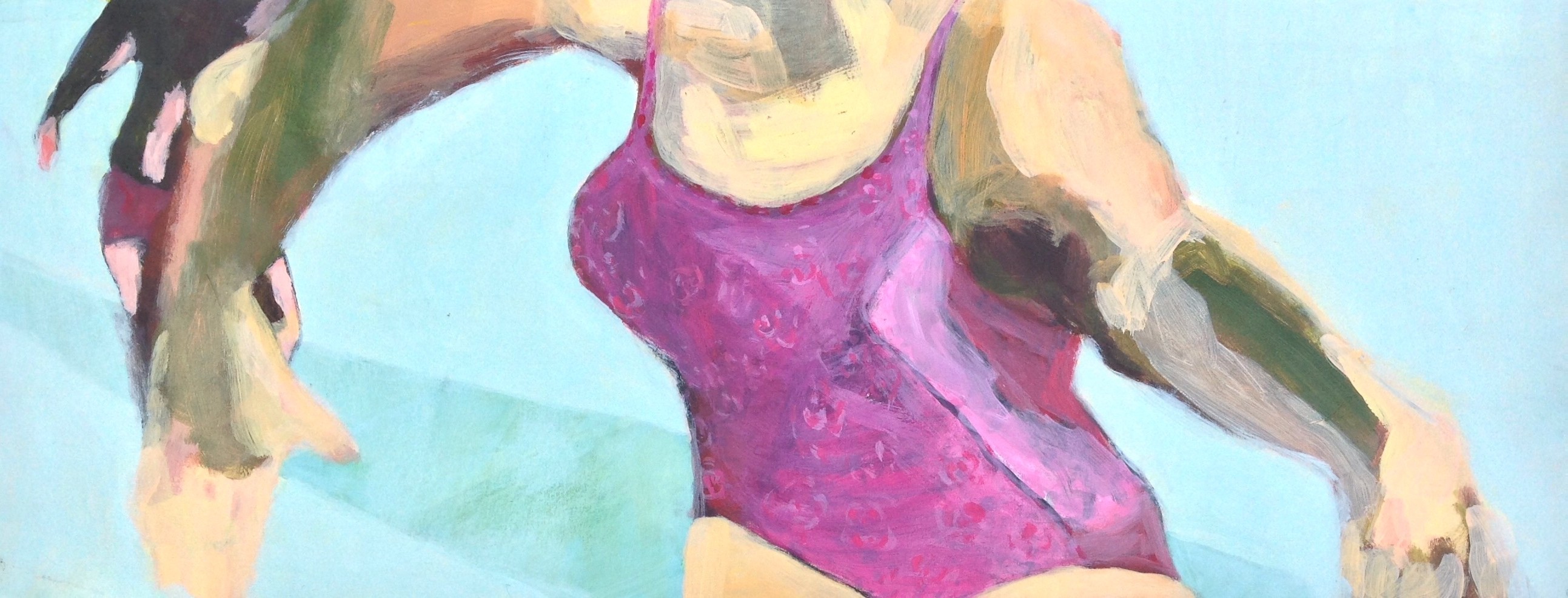 Lane Swimmer by Barr. Acrylic on paper. Private Collection.