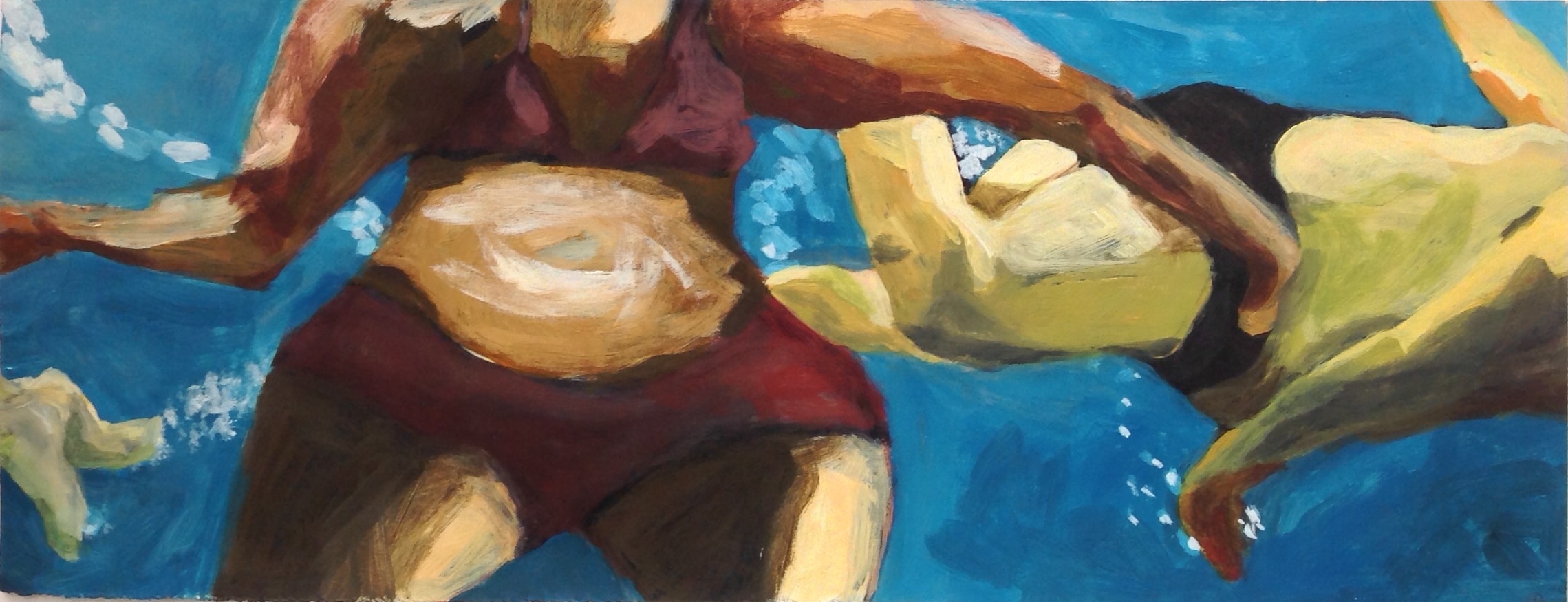 Aqua1 the view from the lanes-gouache on paper by JBarr 2003. Private collection.