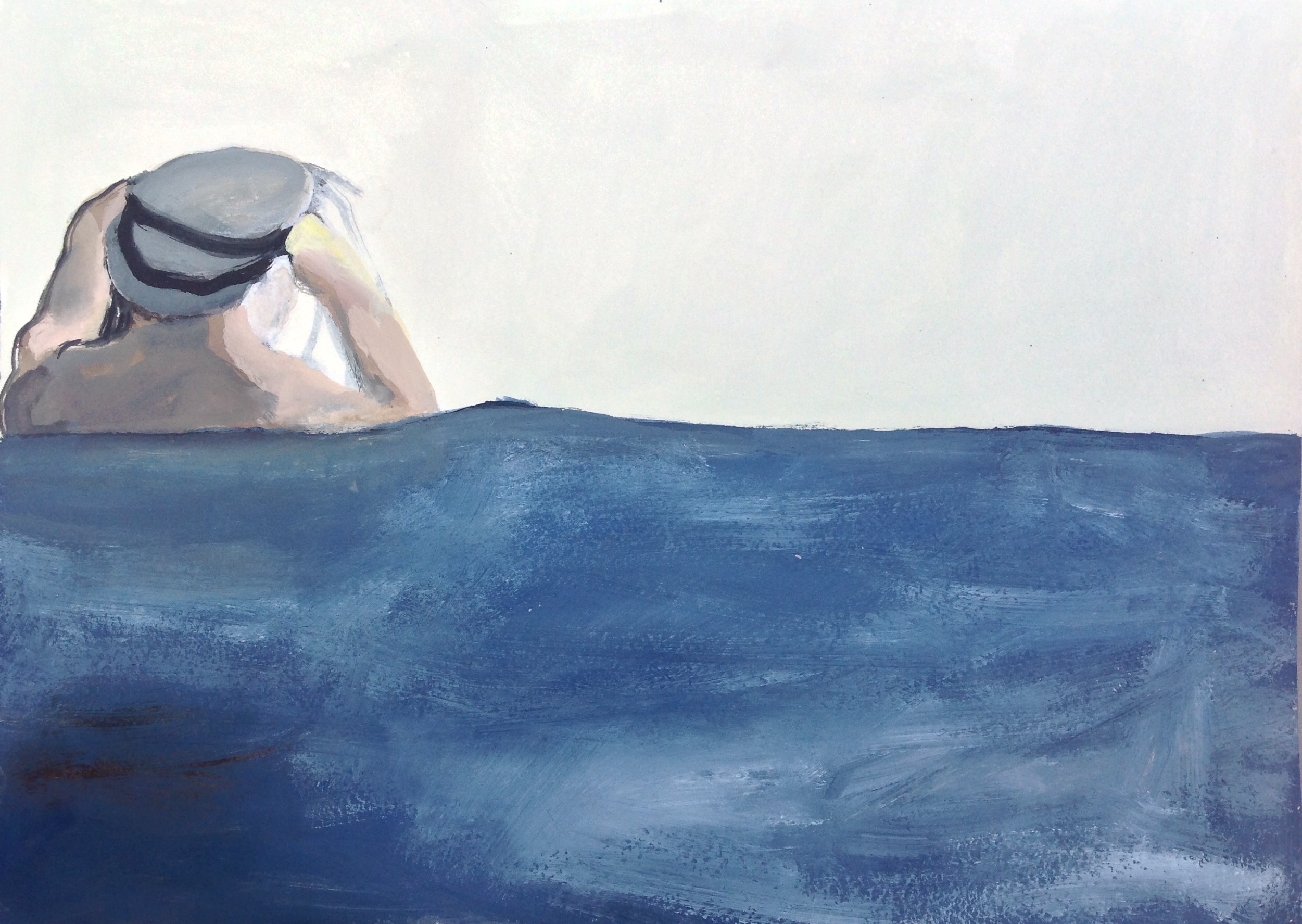 'About to go' gouache on paper, 2006.