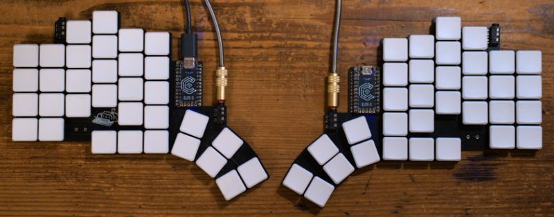 Brk Out 38 Key Orthogonal Keyboard With Split Alphas And Offset Space - Gorgeous Vintage Art - Retina