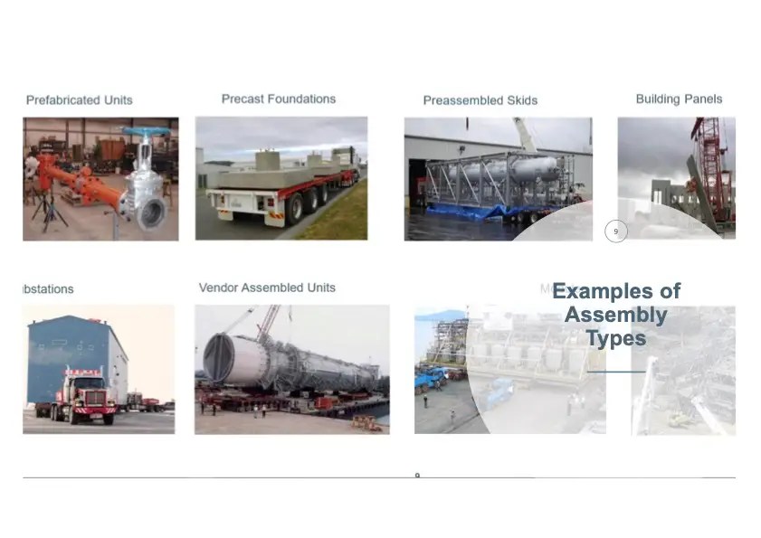 Modular construction assembly types prefabricated units transport logistics infrastructure projects