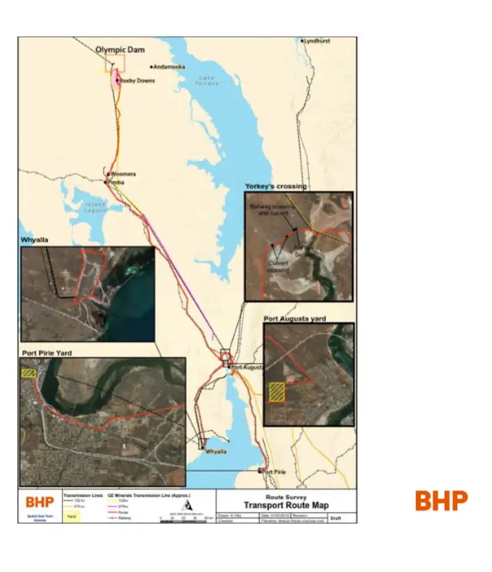 BHP Olympic Dam modularisation transport routes infrastructure logistics