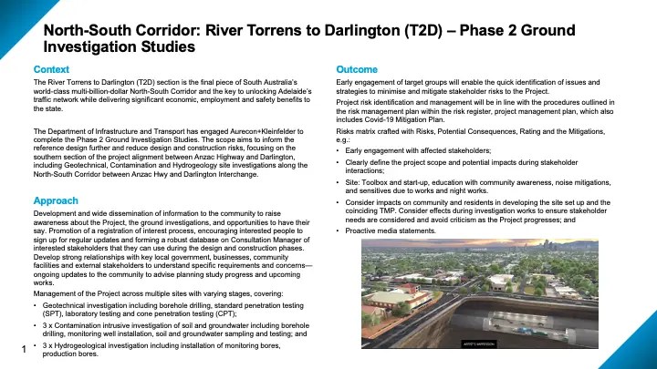 T2D Torrens to Darlington Project South Australia