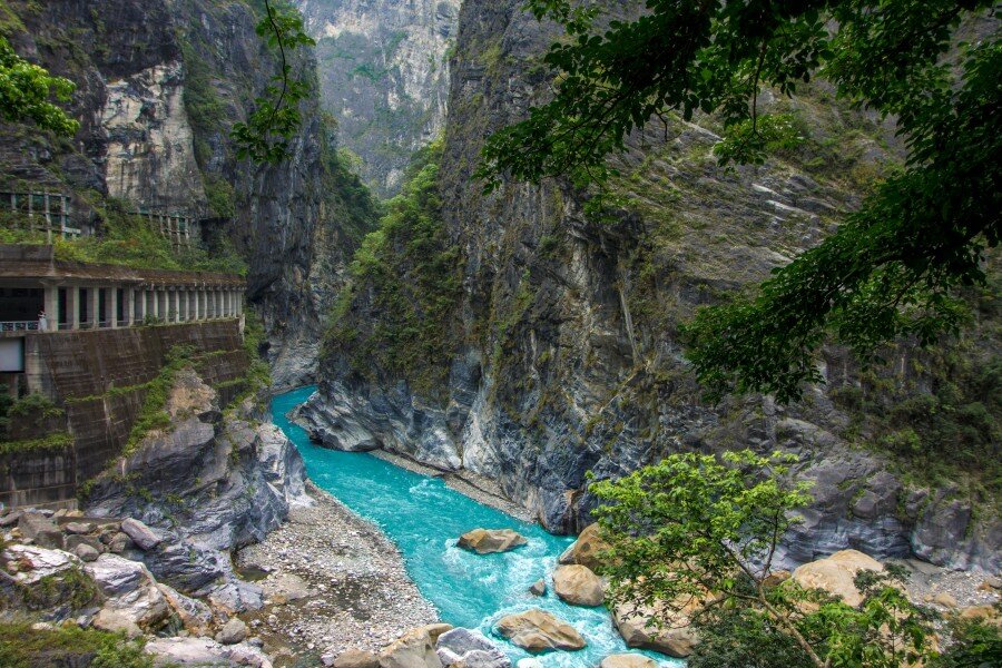 Scenic view of Taroko Gorge National Park in eastern Taiwan