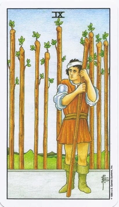 Minor Arcana - 9 of Wands - Rider-Waite-Smith Tarot Card Deck 
