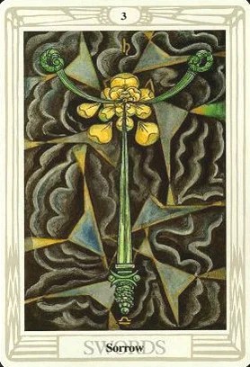 Swords 3 Sorrow 3 of Swords - Sorrow - Thoth Tarot