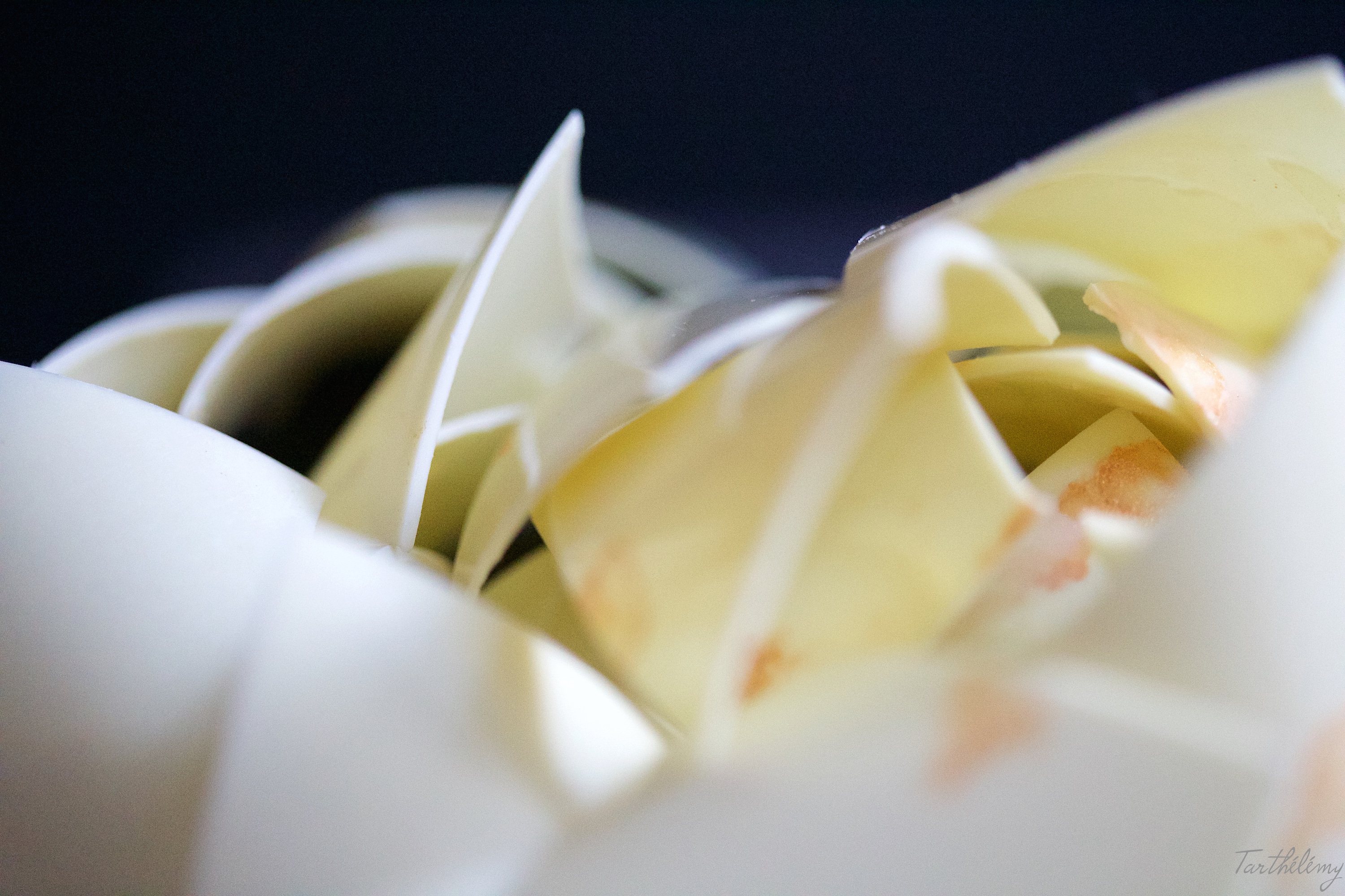 Cuadrados de chocolate blanco