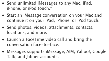 Message features