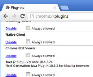 java chrome