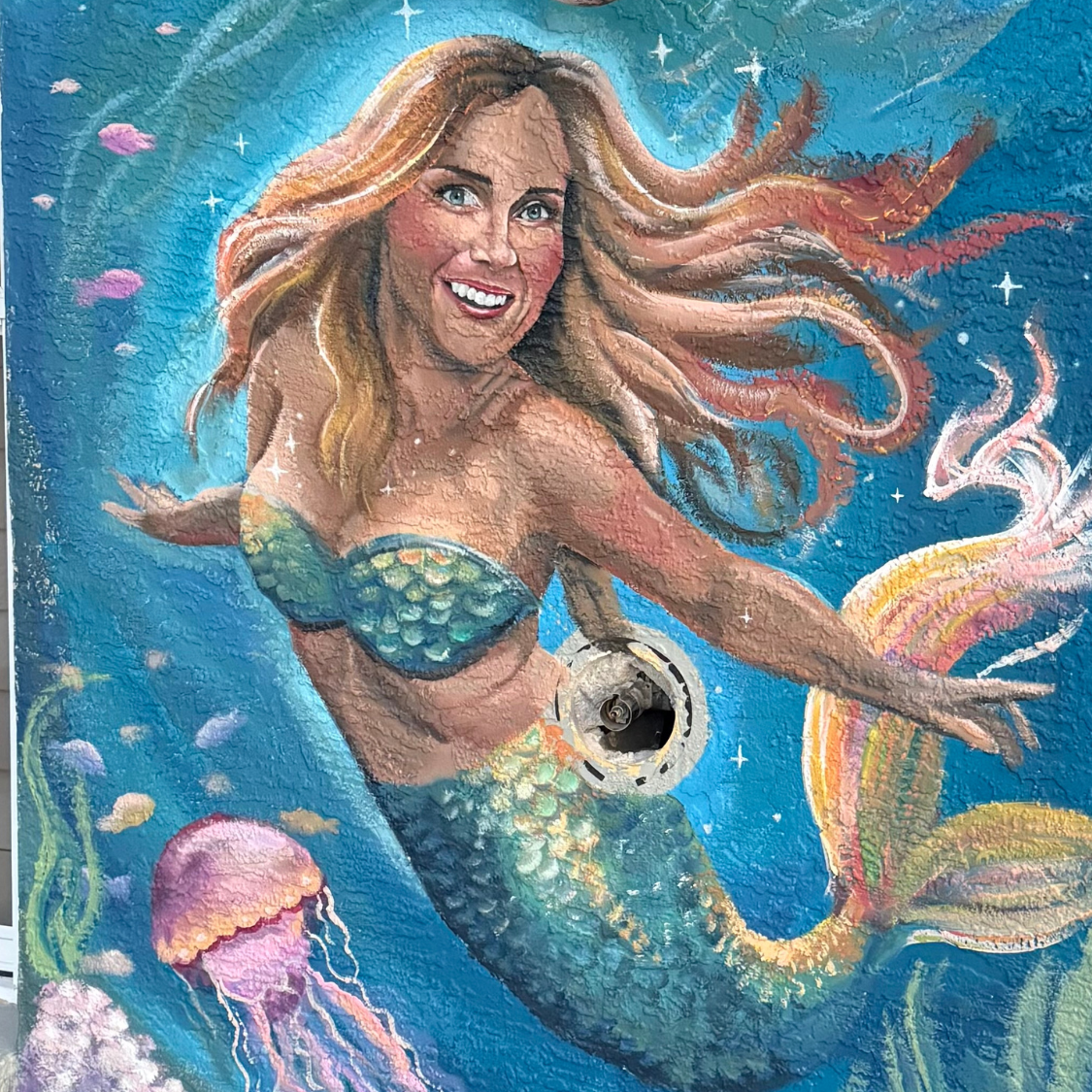 Custom mermaid mural