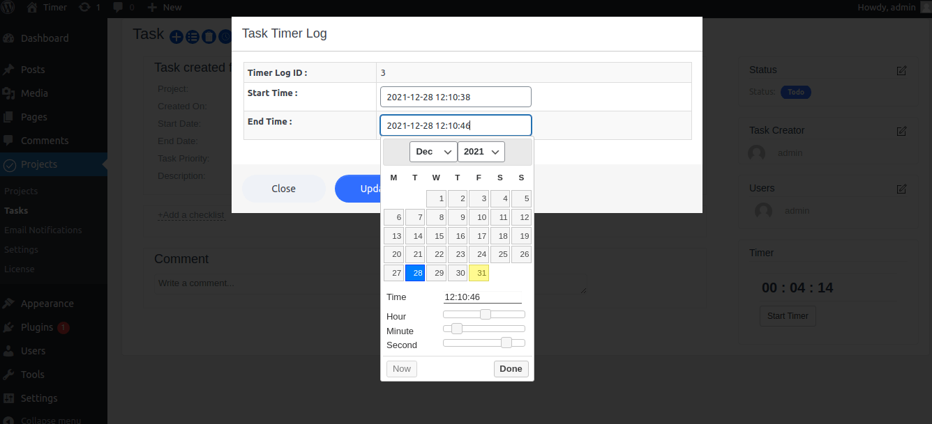 Tasktracker Clock Timer In Time Tracker - Taskbuilder