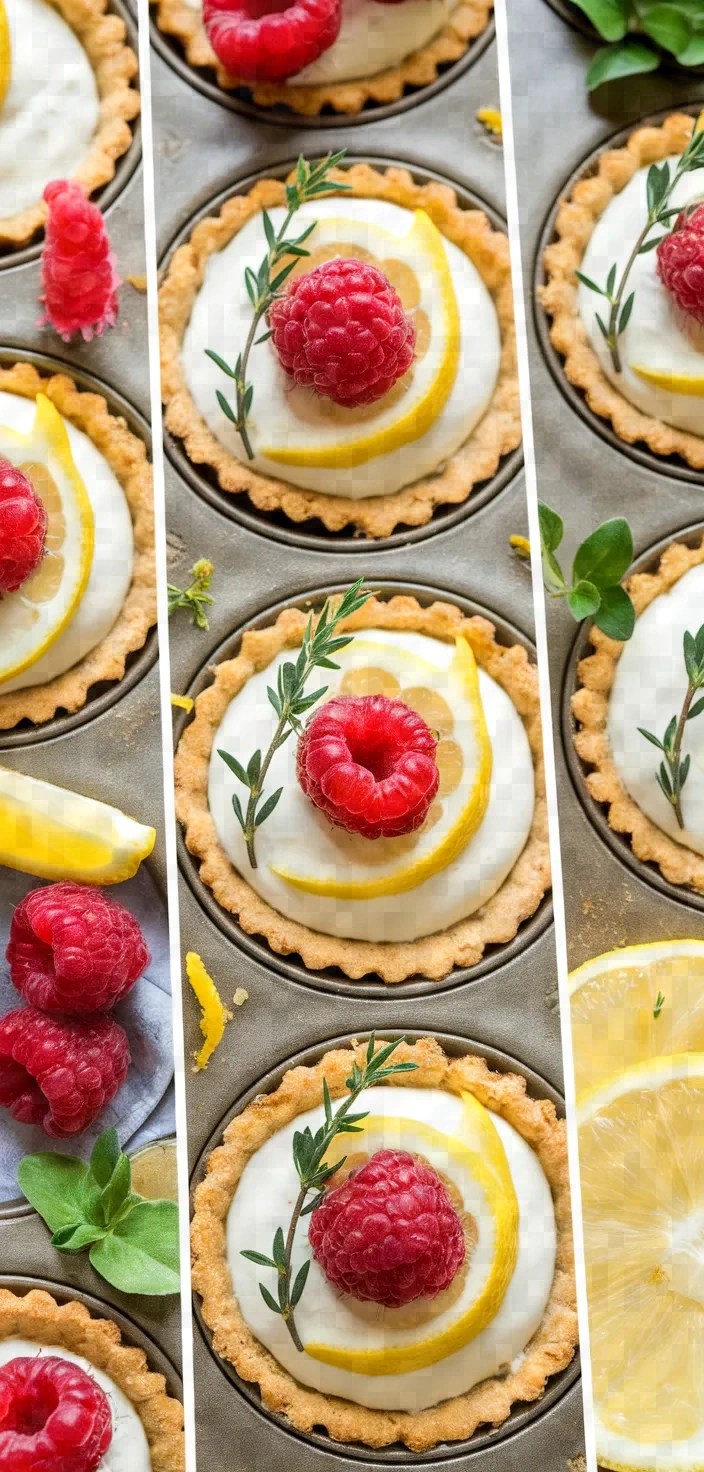 A photo of No Bake Raspberry Lemon Thyme Tartlets Recipe