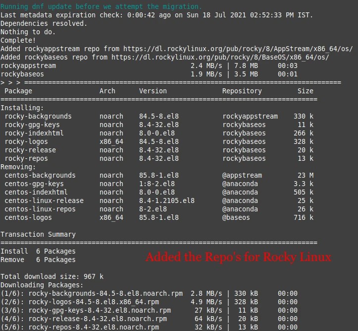 Migrate, Upgrade, Convert CentOS 8 to Rocky Linux 8