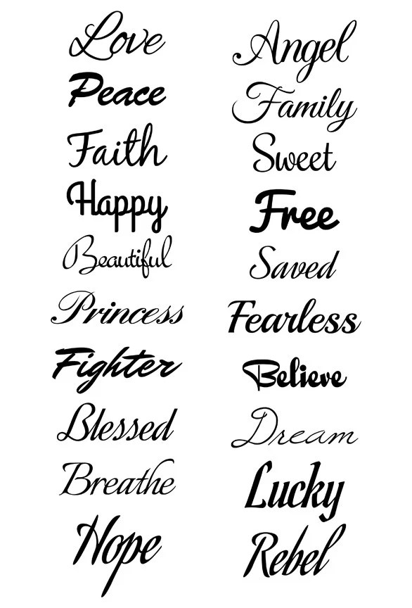 Cursive Calligraphy Fonts Tattoos