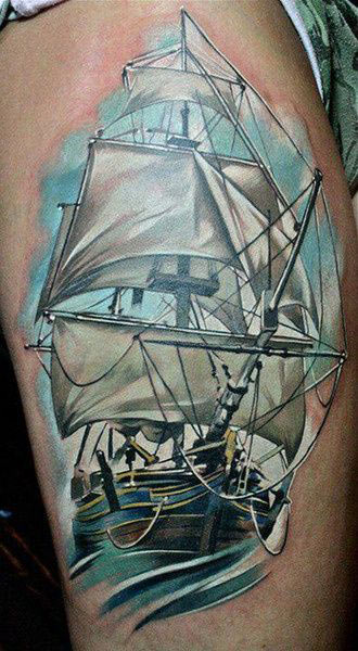 Spanish galleon ship sailing d. 50 Amazing Ship Tattoos You Won't Believe Are Real