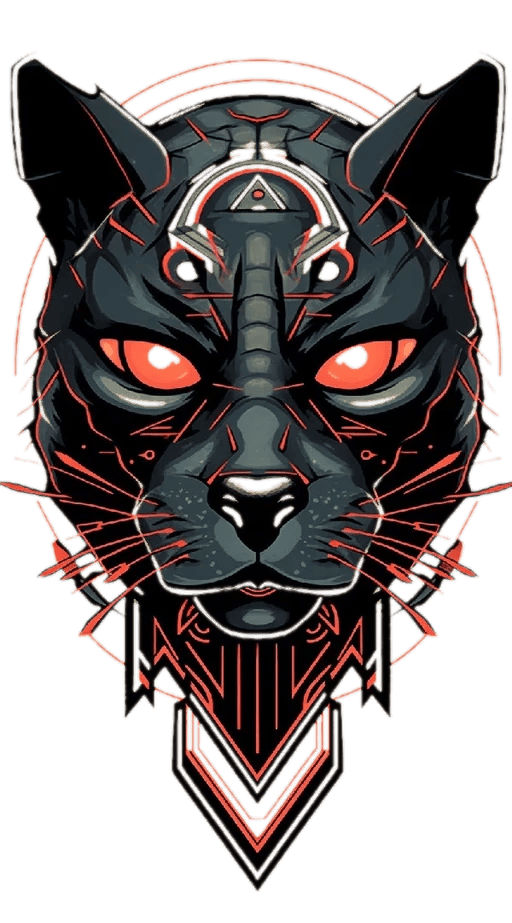 Geometric Panther Head Tattoo — Geometric design