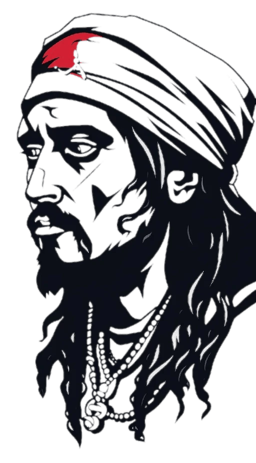 captin jack sparrow outlineisometric symbolism design