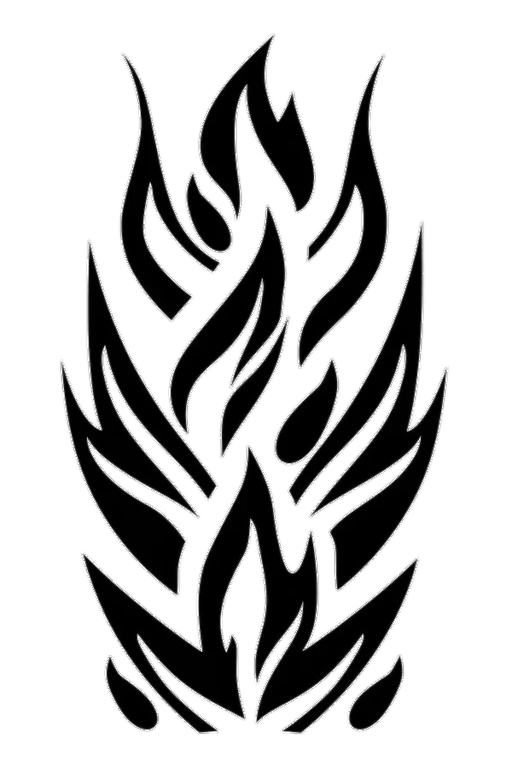 Black and White Symbol Jujube in Triangle Tattoo design