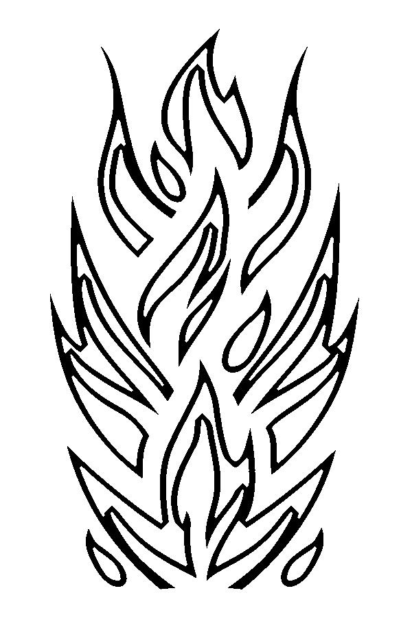 Black and White Symbol Jujube in Triangle Tattoo stencil outline