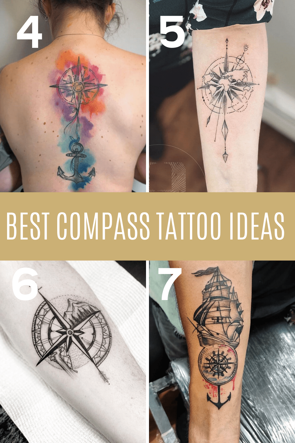 31 compass tattoo ideas for a travelers heart