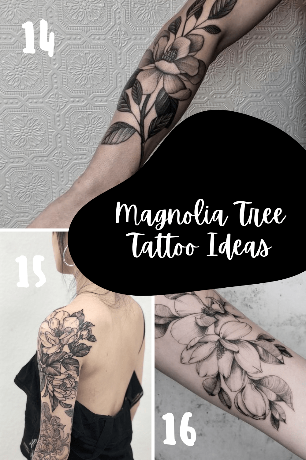 Beautiful Magnolia Flower Tattoo Ideas - Tattooglee 1500_x_1000_png