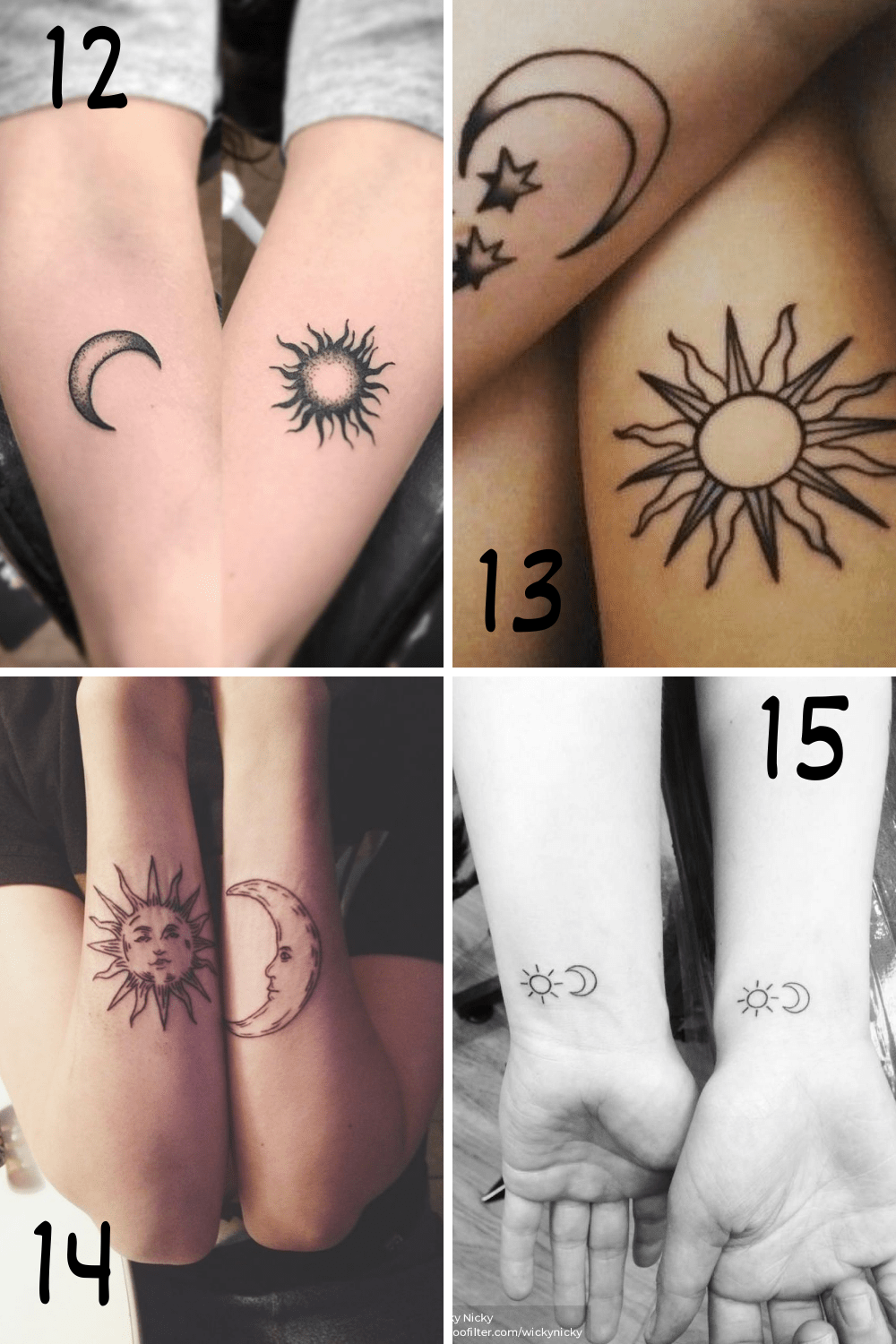 Perfectly Balanced Sun And Moon Matching Tattoos - Tattooglee 1500_x_1000_png