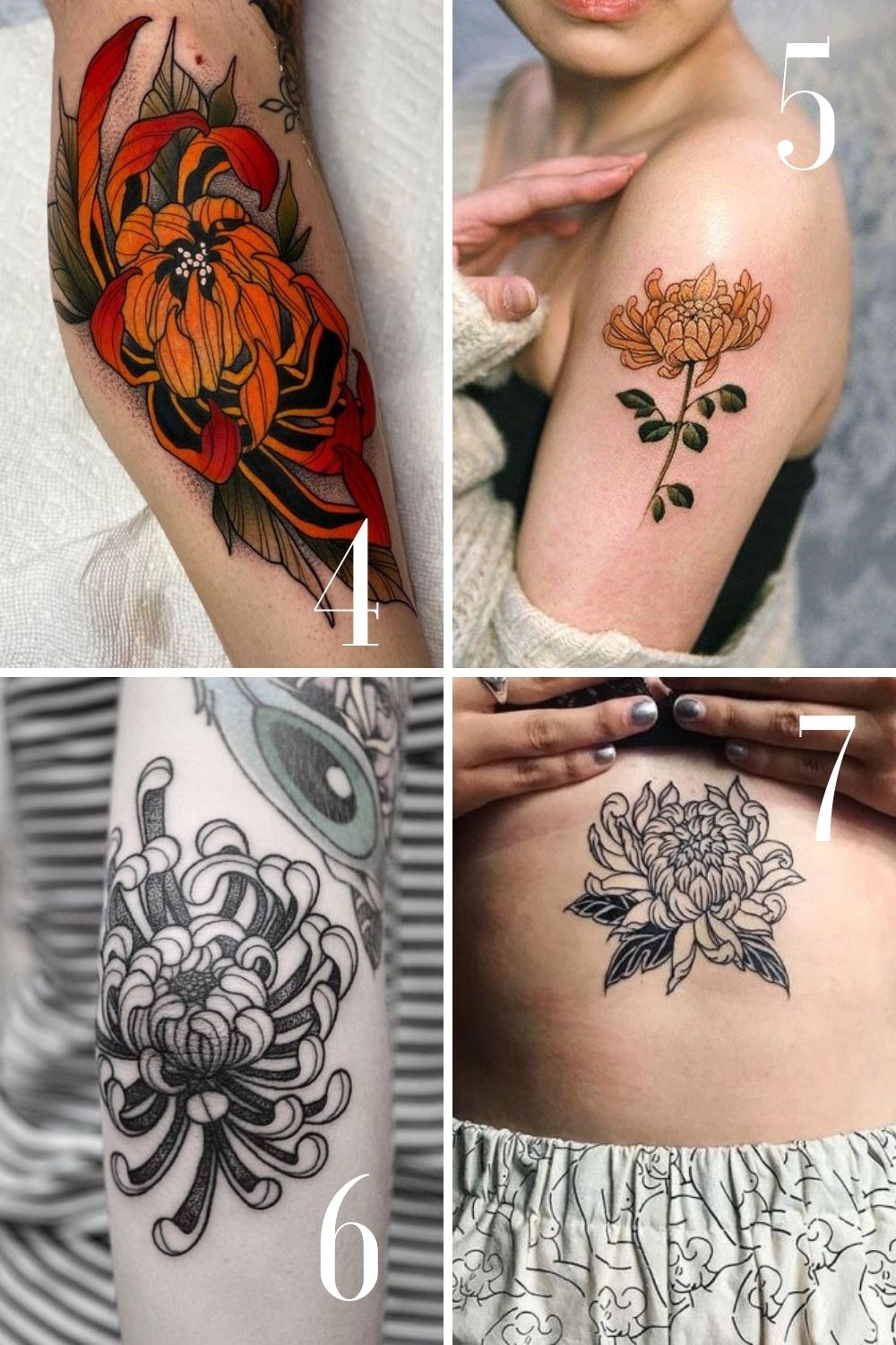 27 Meaningful Chrysanthemum Tattoo Ideas + Designs - Tattooglee 1500_x_1000_jpg