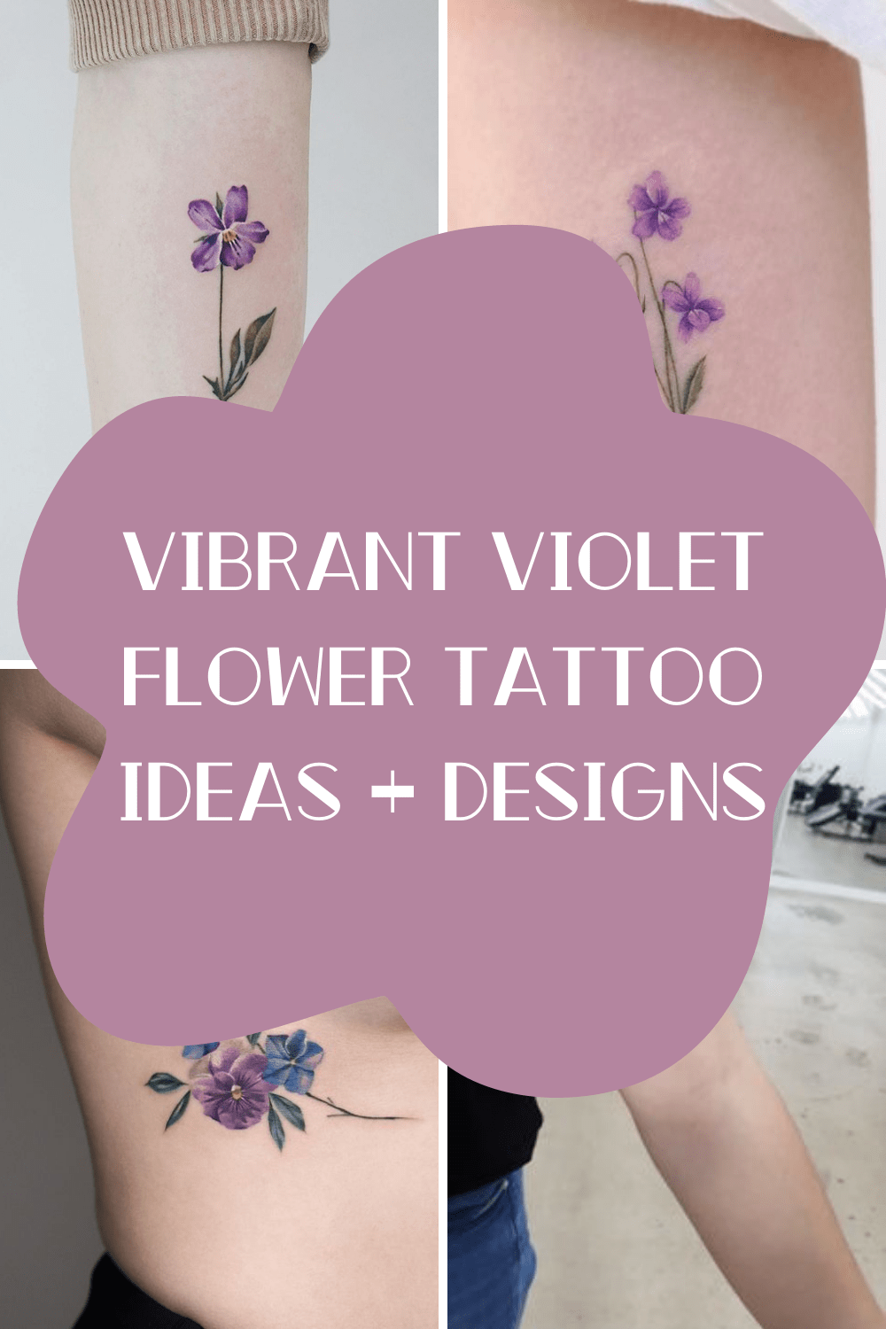 Bracelete floral tatuagem png Vibrant Violet Flower Tattoo Ideas Designs Tattooglee