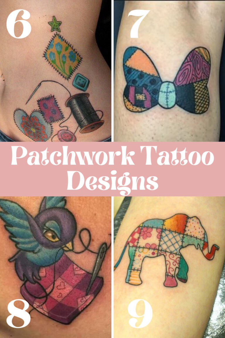 Patchwork quilt tattoo ideas + designs
