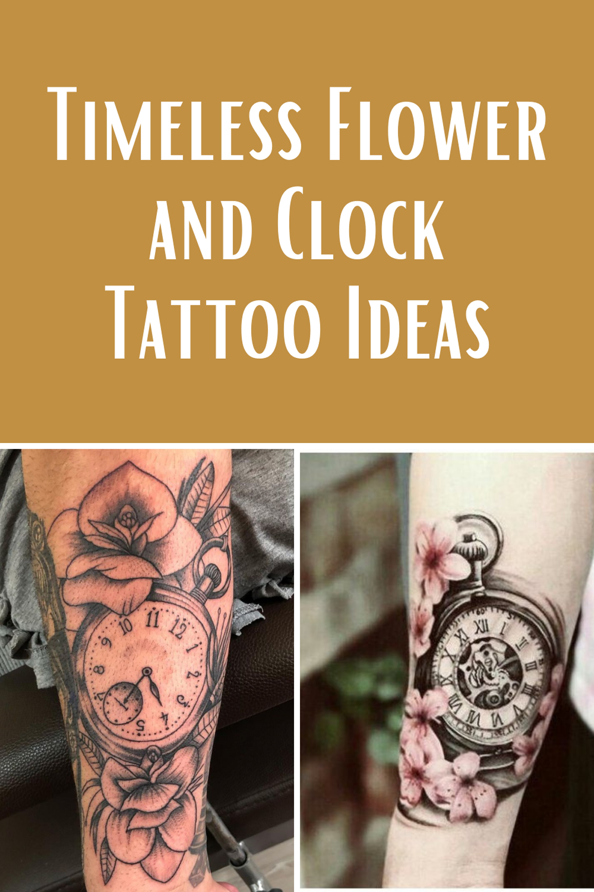 53 Timeless Flower And Clock Tattoo Ideas - Tattooglee 1800_x_1200_jpg