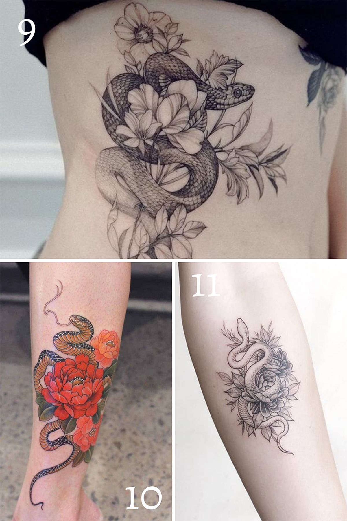 Sexy Snake And Flower Tattoo Ideas - Tattooglee 1800_x_1200_jpg