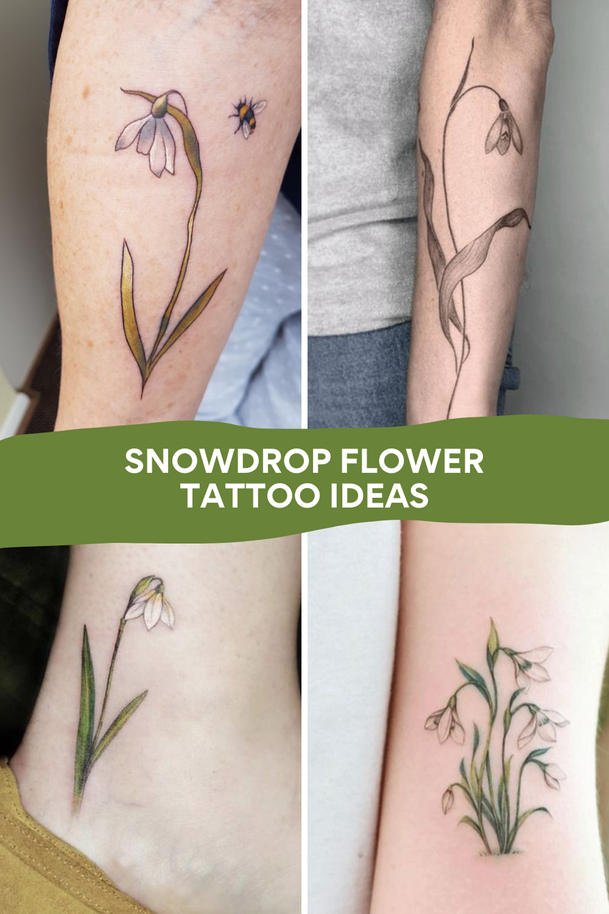 25 snowdrop flower tattoo ideas symbolizing hope + purity