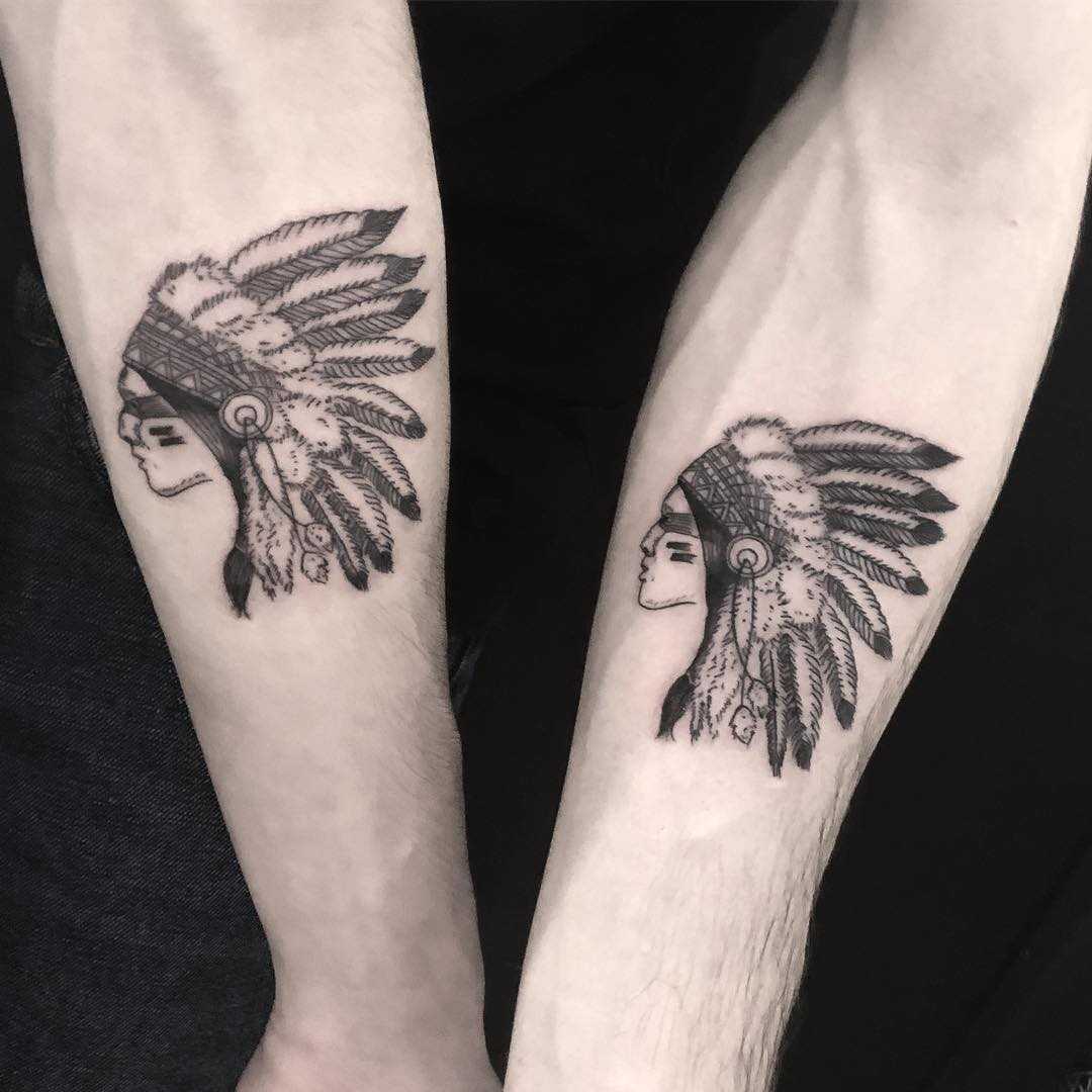 Matching Native American Tattoos For Brothers - Tattoogrid.net 1080_x_1080_jpg