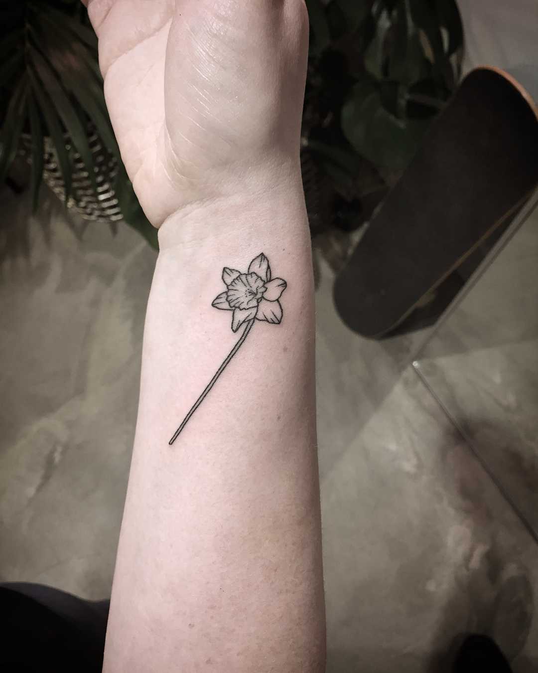 picture Daffodil Tattoo Wrist tiny daffodil tattoo by kirk budden