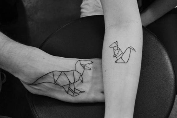 Origami T Rex And Kangaroo - (Tattoo Pictures)(Tattoo Pictures) 400_x_600_jpg