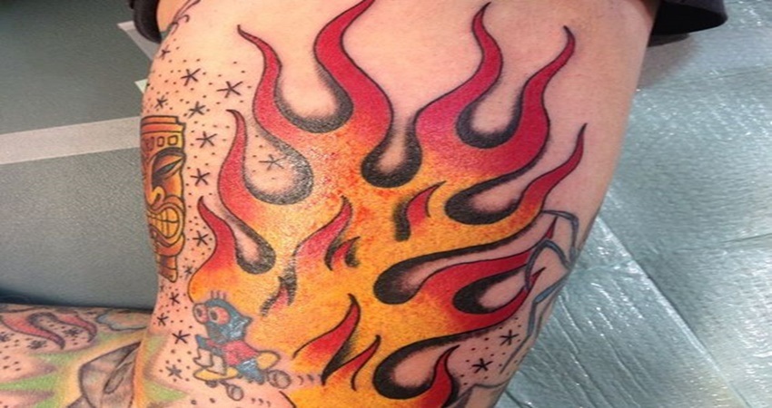 27 Flames Tattoos With Smoking Hot Meanings - Tattooswin 450_x_850_jpg