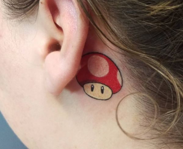 Cogumelo verde mario tatuagem Mario Bros E O Encanador Mais Amado Dos Games Veja Algumas Tattoos Para Se Inspirar Tattoos Life