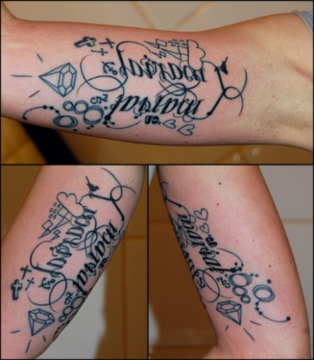 Tatuaje De Un Nombre En El Interior Del Brazo
