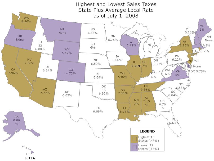 The United States Of Sales Taxes Taxation With Representation
