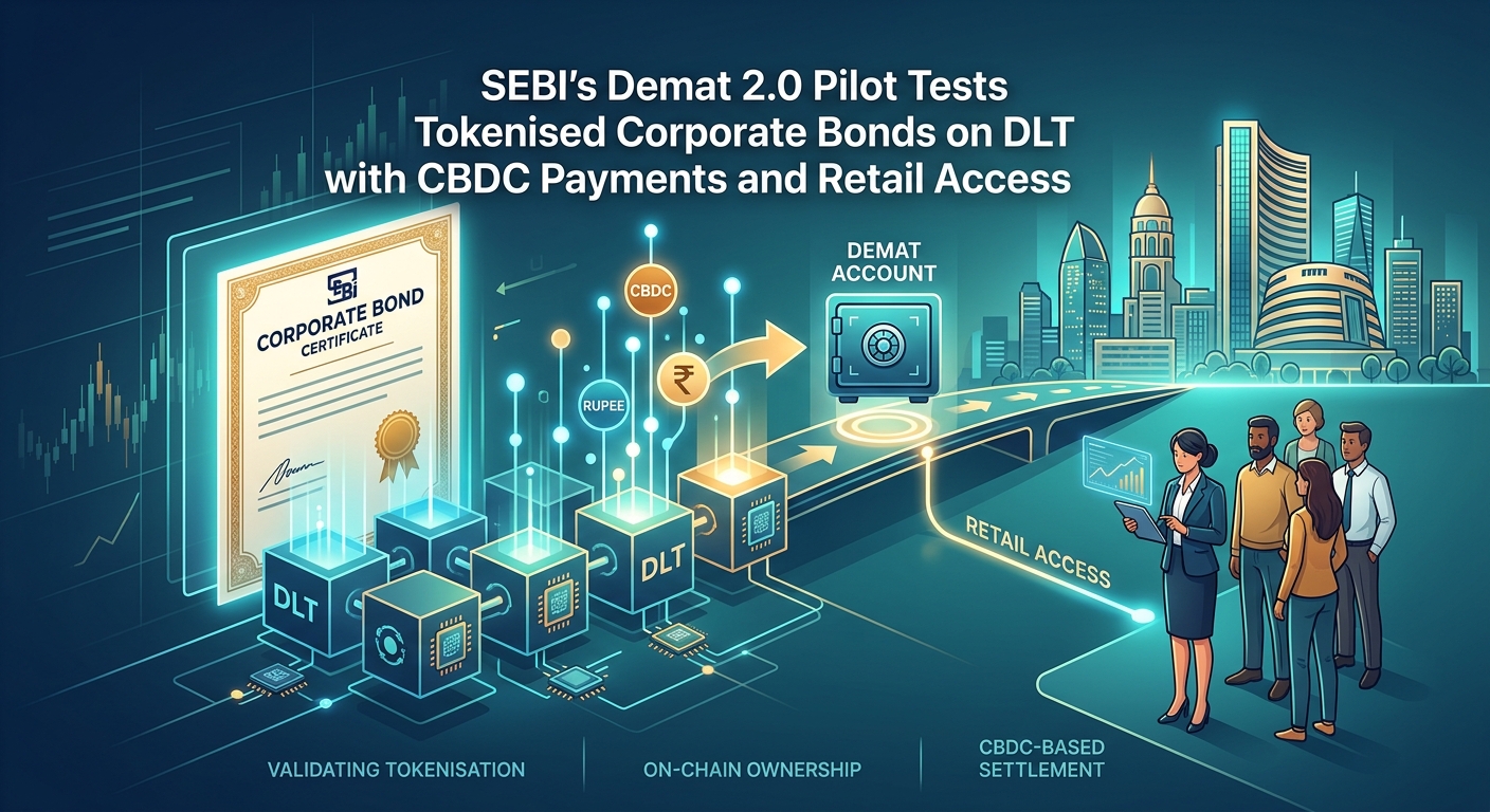 SEBI's Demat 2.0 Pilot Tests Tokenised Corporate Bonds on DLT with CBDC Payments and Retail Access